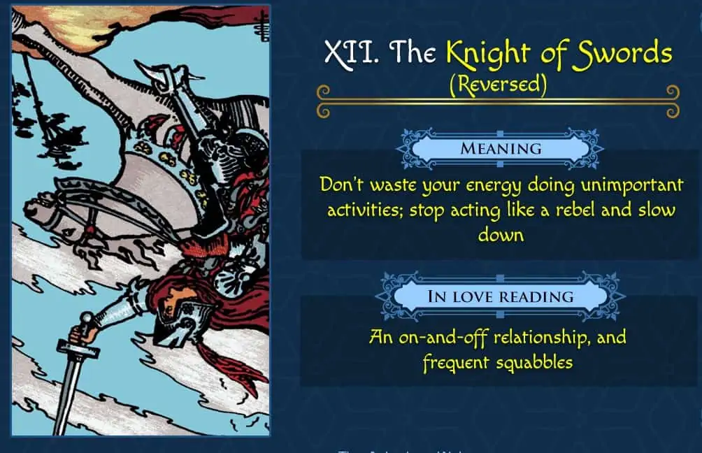 11c243d2148486027764fa21ea9a46da Knight of Swords Reversed as Feelings in Love: Does It Indicate a Broken Relationship?