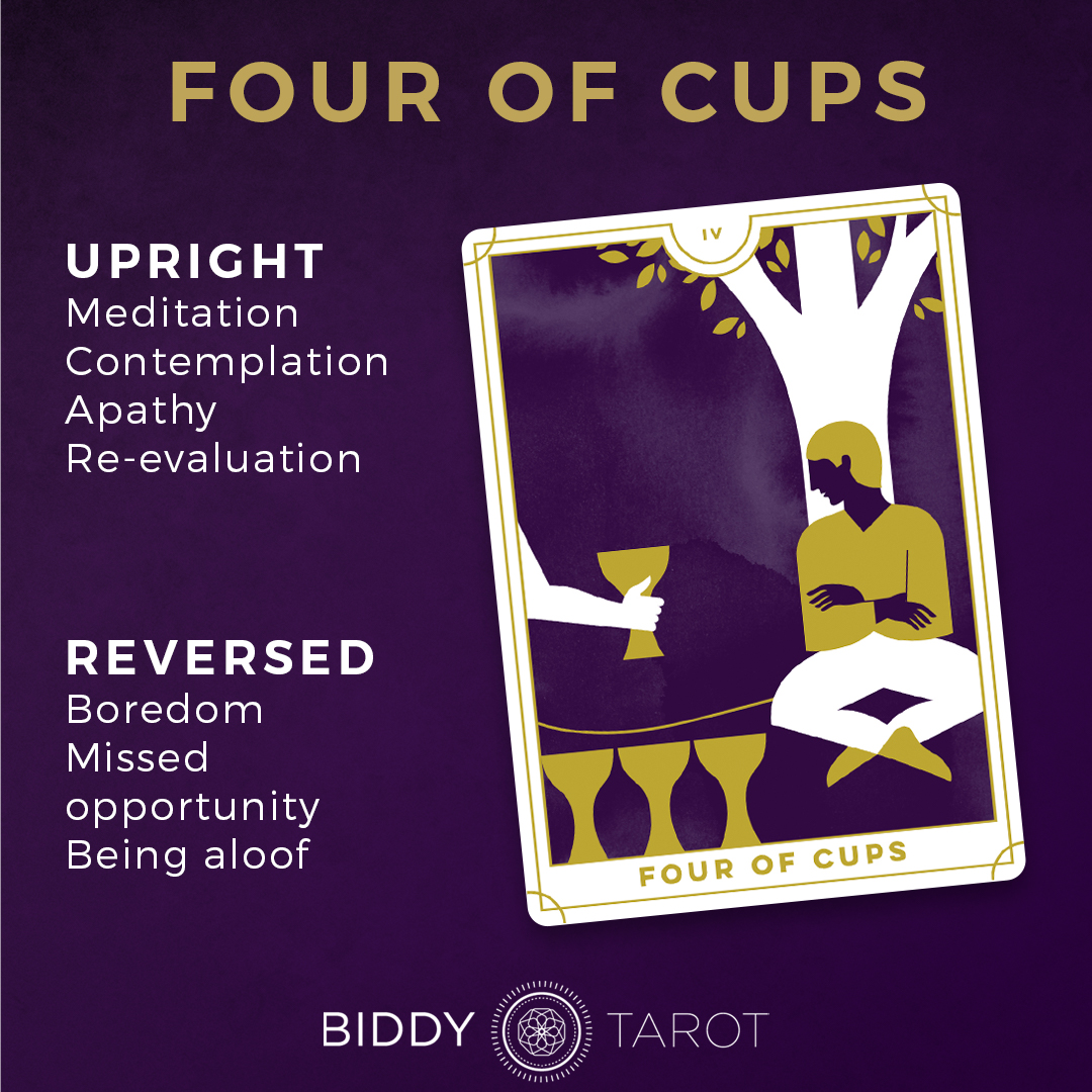 e2c625366fb1c673dfe17b0c20c74af7 How to understand Four of Cups as feelings in a tarot reading? Learn quick tips.