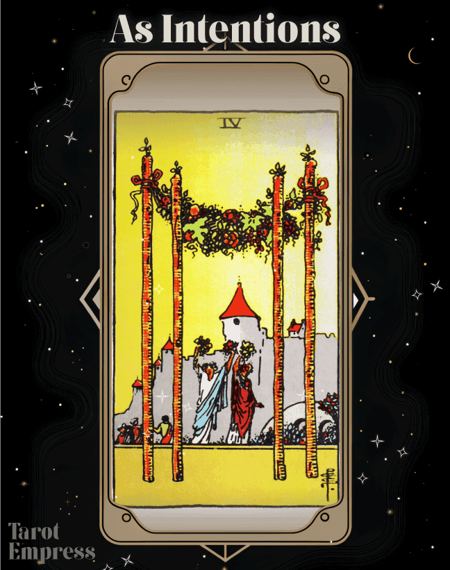 ac200ee935253cb6b96f2c2b37fba37f 4 of Wands as Intentions: Setting Powerful Goals with this Tarot Card!
